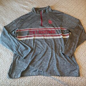Colosseum Gray and Red Oklahoma Pullover